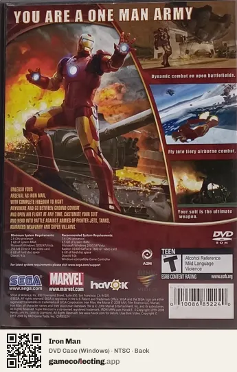 Iron Man Computer, NTSC box back