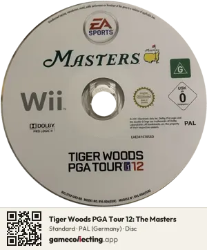 Tiger Woods PGA Tour 12: The Masters Nintendo Wii, PAL disc
