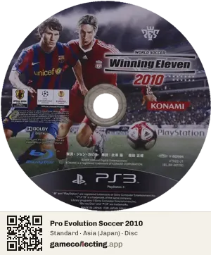 Pro Evolution Soccer 2010 PlayStation 3, Asia disc