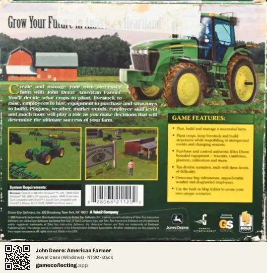 John Deere: American Farmer Computer, NTSC box back