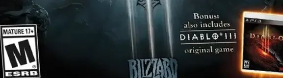 Diablo III, the ESRB box on its front