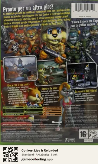 Conker: Live & Reloaded Xbox, Italy box back