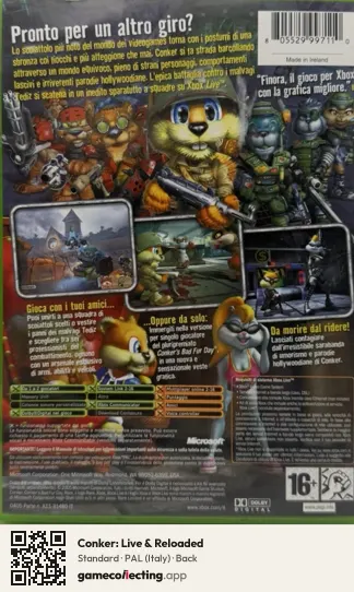 Conker: Live & Reloaded Xbox, Italy box back