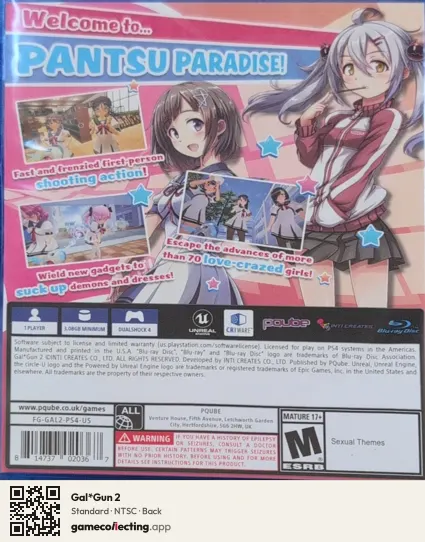 Gal*Gun 2 PlayStation 4, NTSC box back