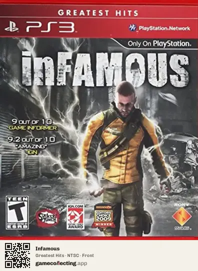 Infamous PlayStation 3, NTSC box front