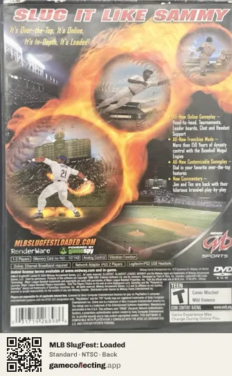 MLB SlugFest: Loaded PlayStation 2, NTSC box back