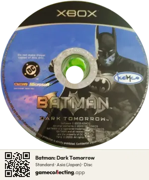 Batman: Dark Tomorrow Xbox, Asia disc