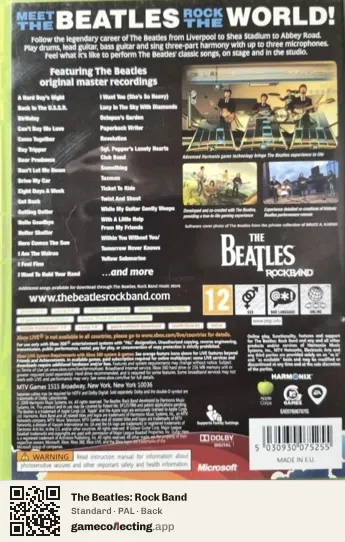 The Beatles: Rock Band Xbox 360, PAL box back