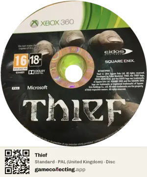 Thief Xbox 360, PAL disc