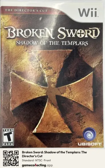 Broken Sword: Shadow of the Templars: The Director's Cut Nintendo Wii, NTSC box front