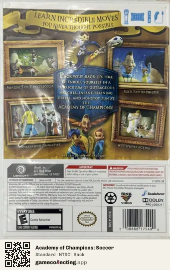 Academy of Champions: Soccer Nintendo Wii, NTSC box back