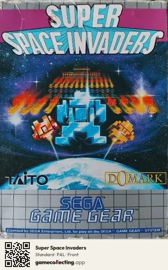 Super Space Invaders Sega Game Gear, PAL box front