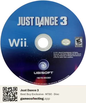 Just Dance 3 Nintendo Wii, NTSC disc