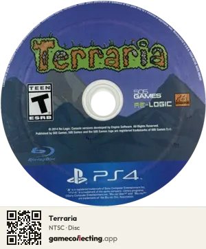 Terraria PlayStation 4, NTSC disc