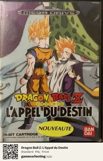 Dragon Ball Z: L'Appel du Destin Sega Mega Drive / Genesis, PAL box front