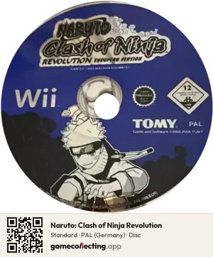 Naruto: Clash of Ninja Revolution Nintendo Wii, PAL disc