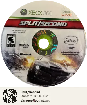 Split/Second Xbox 360, NTSC disc