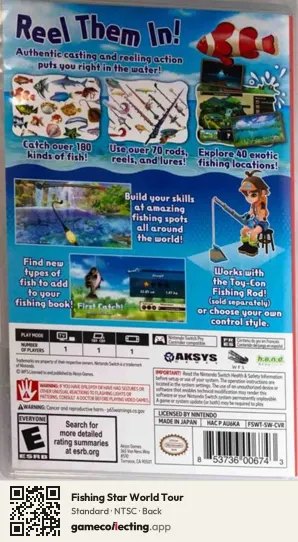 Fishing Star World Tour Nintendo Switch, NTSC box back