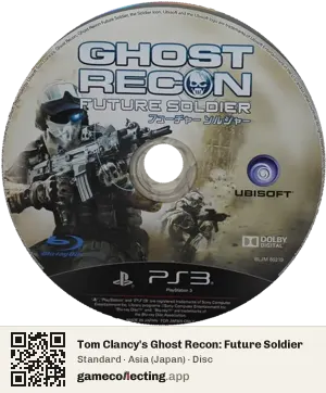 Tom Clancy's Ghost Recon: Future Soldier PlayStation 3, Asia disc