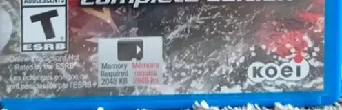 Dynasty Warriors 8: Xtreme Legends, the ESRB box on its front