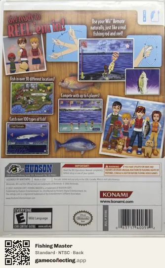 Fishing Master Nintendo Wii, NTSC box back