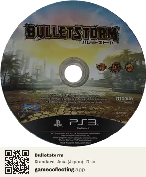 Bulletstorm PlayStation 3, Asia disc