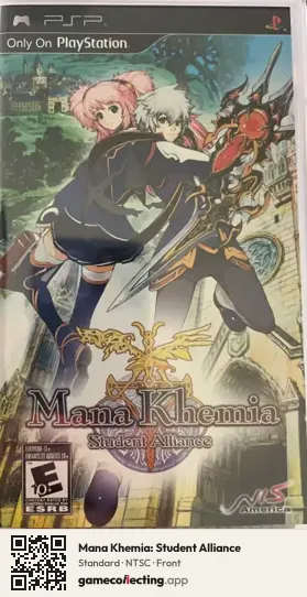 Mana Khemia: Student Alliance PlayStation Portable, NTSC box front