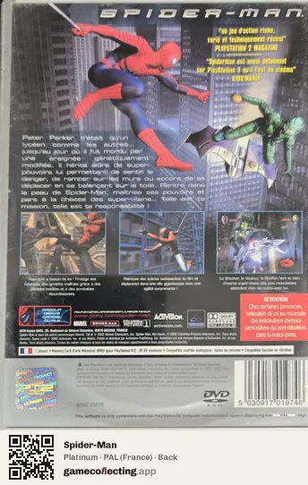 Spider-Man PlayStation 2, France box back