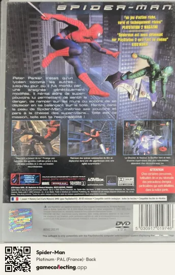 Spider-Man PlayStation 2, France box back