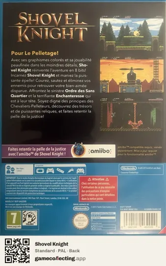 Shovel Knight Nintendo Wii U, PAL box back