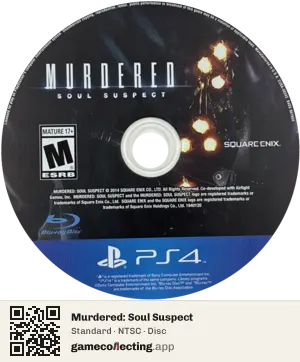 Murdered: Soul Suspect PlayStation 4, NTSC disc