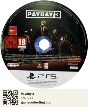 Payday 3 PlayStation 5, PAL disc