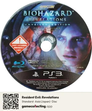 Resident Evil: Revelations PlayStation 3, Asia disc