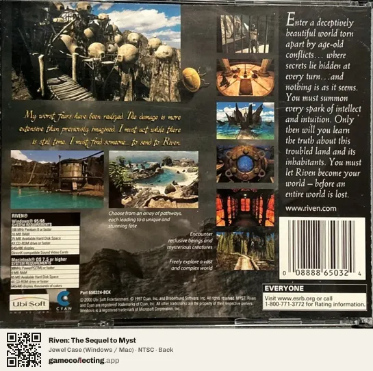 Riven: The Sequel to Myst Computer, NTSC box back