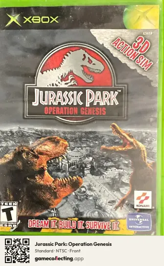 Jurassic Park: Operation Genesis Xbox, NTSC box front