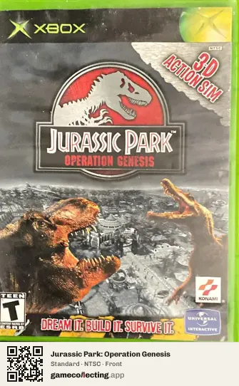 Jurassic Park: Operation Genesis Xbox, NTSC box front