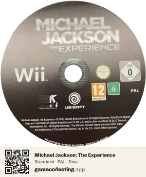 Michael Jackson: The Experience Nintendo Wii, PAL disc