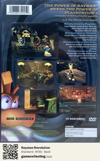 Rayman Revolution PlayStation 2, NTSC box back