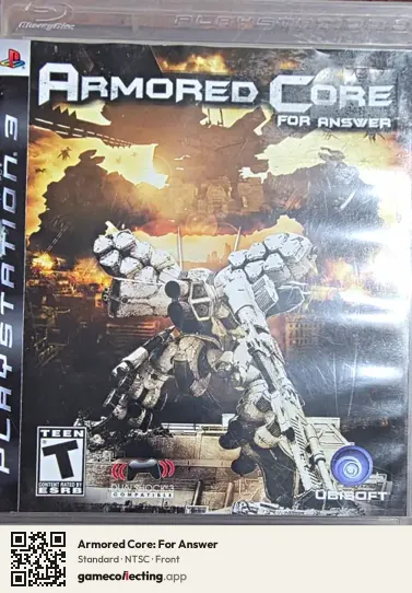 Armored Core: For Answer PlayStation 3, NTSC box front