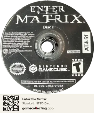 Enter the Matrix Nintendo GameCube, NTSC disc