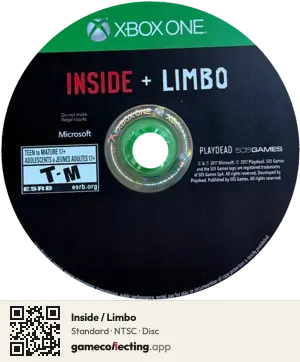 Inside / Limbo Xbox One, NTSC disc