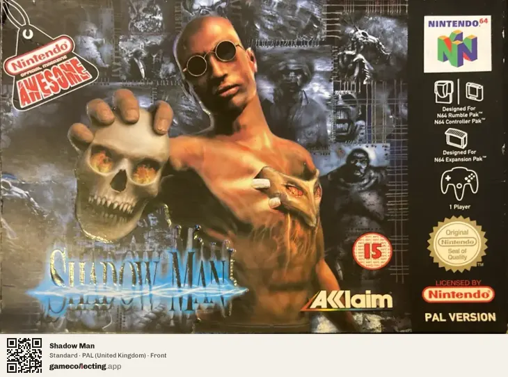 Shadow Man Nintendo 64, United Kingdom box front