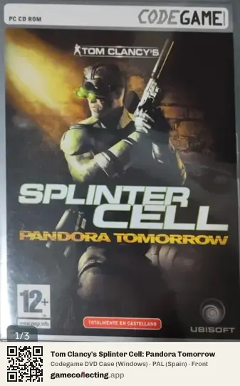 Tom Clancy's Splinter Cell: Pandora Tomorrow Computer, Spain box front