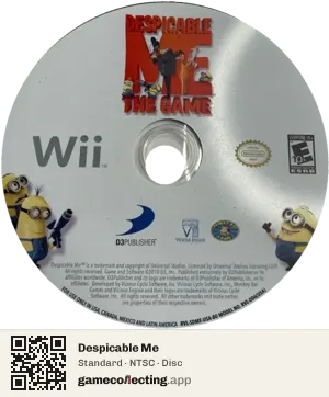 Despicable Me Nintendo Wii, NTSC disc