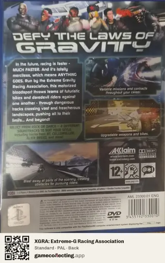 XGRA: Extreme-G Racing Association PlayStation 2, PAL box back