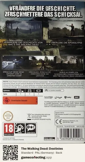 The Walking Dead: Destinies Nintendo Switch, Germany box back