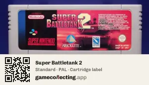 Super Battletank 2 Super Nintendo Entertainment System, PAL cartridge label