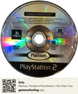 Bully PlayStation 2, PAL disc
