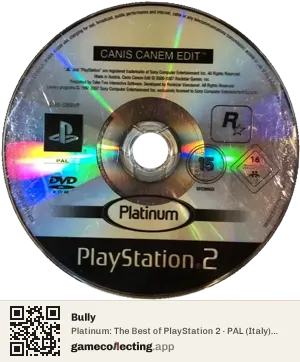 Bully PlayStation 2, PAL disc