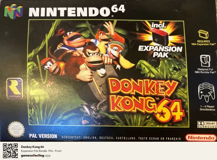 Donkey Kong 64 Nintendo 64, PAL box front